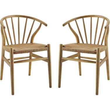 Flourish Spindle Wood Dining Side Chair Set of 2 In Natural