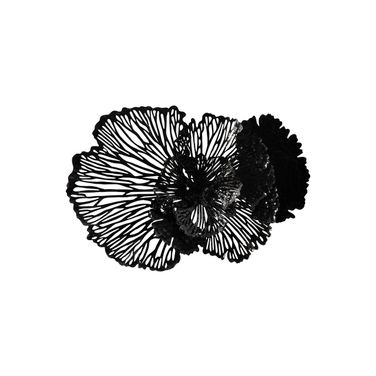 Flower Metal Medium Wall Art In Black