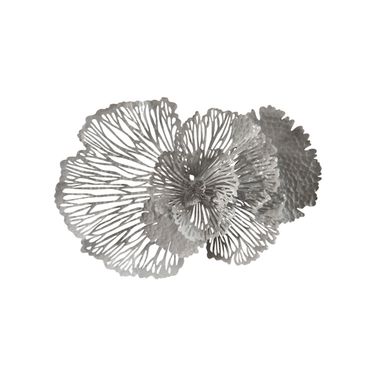 Flower Metal Medium Wall Art In Gray