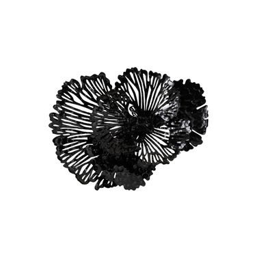 Flower Metal Small Wall Art In Black