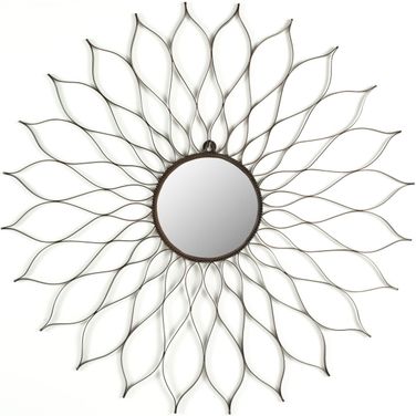 Flower Mirror In Rustic Powder Coated