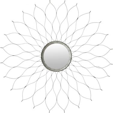 Flower Mirror In Silver
