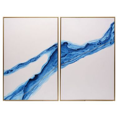 Fluidity 40" x 60" Accent Wall Art Set of 2 In Gold