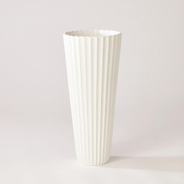 Flute Large Vase In White