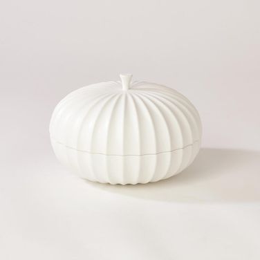 Flute Short Lidded Vessel In White