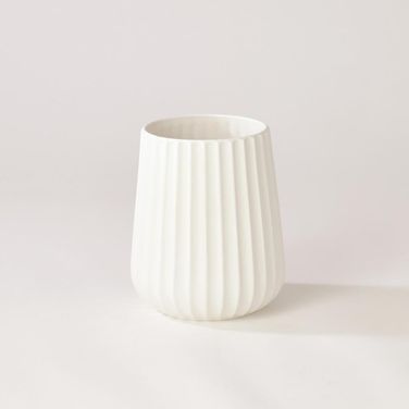 Flute Small Vase In White