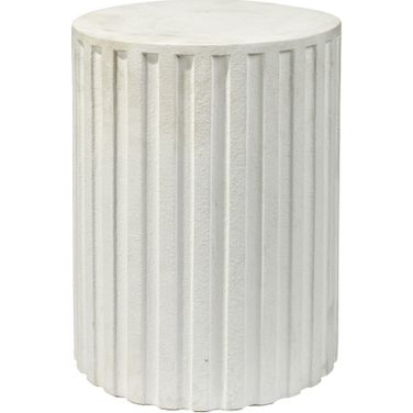 Fluted Column Side Table In White