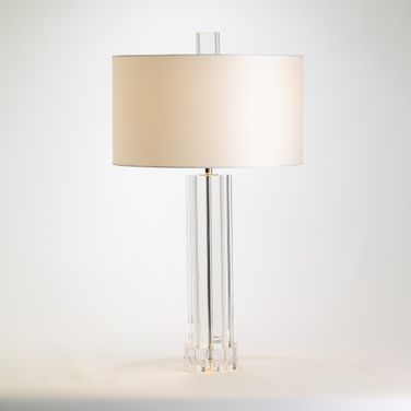 Fluted Crystal Column Table Lamp In Clear