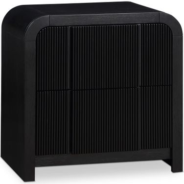Fluted Nightstand In Black