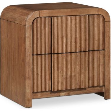 Fluted Nightstand In Walnut