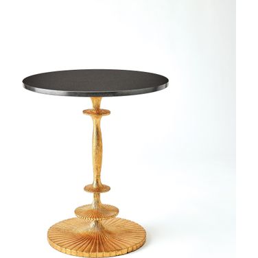 Fluted Side Table In Gold Leaf