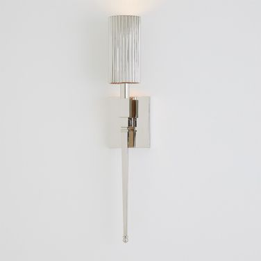 Fluted Single Sconce In Nickel