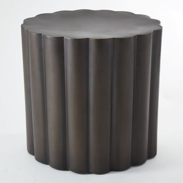 Fluted Table In Antique Bronze