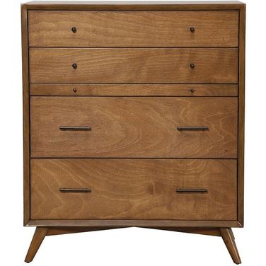 Flynn 4 Drawer Multifunction Chest with Pull Out Tray In Chestnut