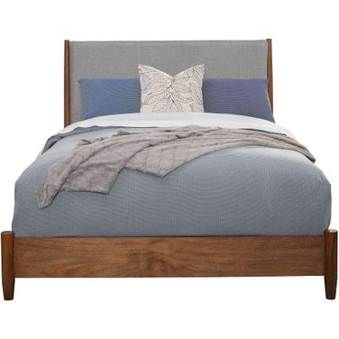 Flynn Two Tone Standard King Panel Bed In Chestnut and Grey