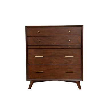 Flynn 4 Drawer Multifunction Chest with Pull Out Tray In Walnut