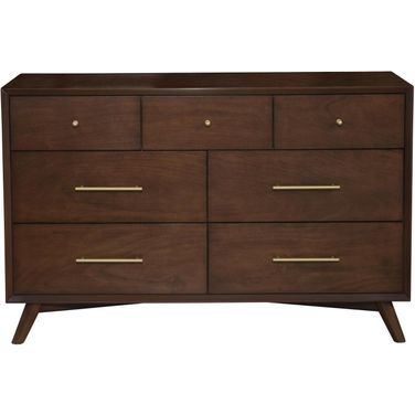 Flynn 7 Drawer Dresser In Walnut