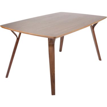 Folia Mid-Century Modern Dining Table In Walnut Wood