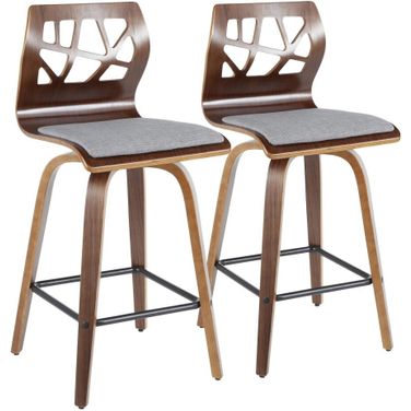 Folia Counter Stool Set of 2 In Light Grey