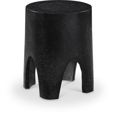 Foligno Marble Finish Concrete End Table In Black