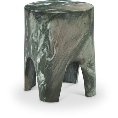 Foligno Marble Finish Concrete End Table In Green