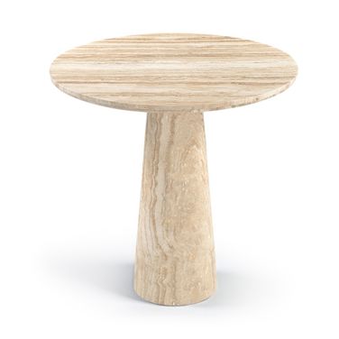 Fontelina 30 Inch Genuine Marble Bistro Dining Table In Beige