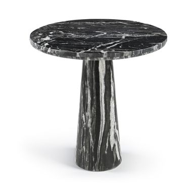 Fontelina 30 Inch Genuine Marble Bistro Dining Table In Black