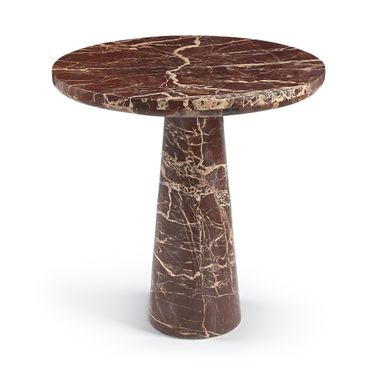 Fontelina 30 Inch Genuine Marble Bistro Dining Table In Cherry
