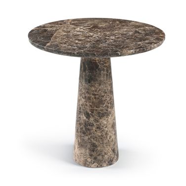 Fontelina 30 Inch Genuine Marble Bistro Dining Table In Emperador