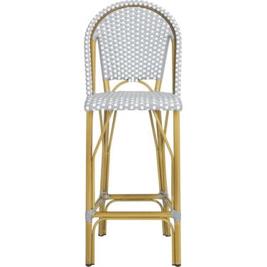 Ford Grey and White Indoor/Outdoor Stacking French Bistro Bar Stool