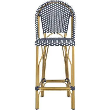 Ford Navy and White Indoor/Outdoor Stacking French Bistro Bar Stool
