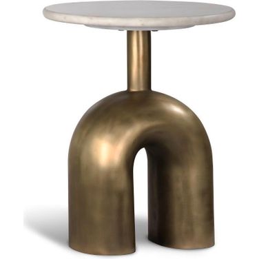 Fork Side Table In Antique Brass