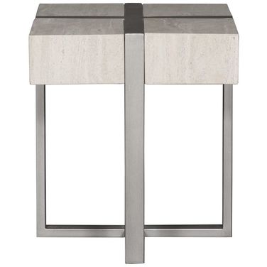 Formation Stone Veneer Side Table In Nickel