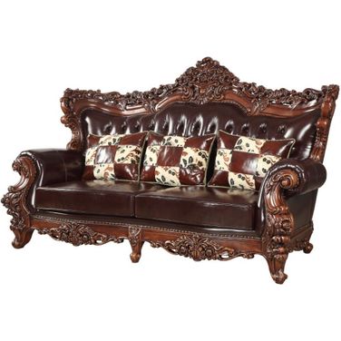 Forsythia Espresso Leather Match Sofa
