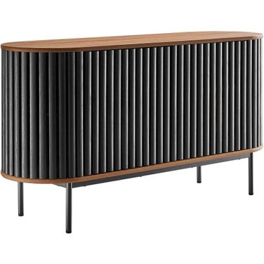 Fortitude 59 Inch Oval Sideboard In Walnut Black