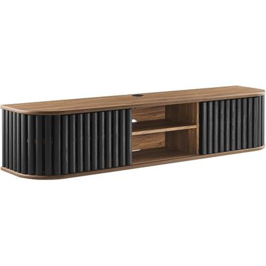 Fortitude 63 Inch Wall-Mounted TV Stand In Walnut Black