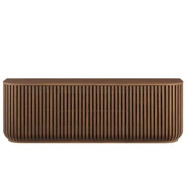 Fortitude 75 Inch Curved Sideboard Storage Cabinet In Walnut