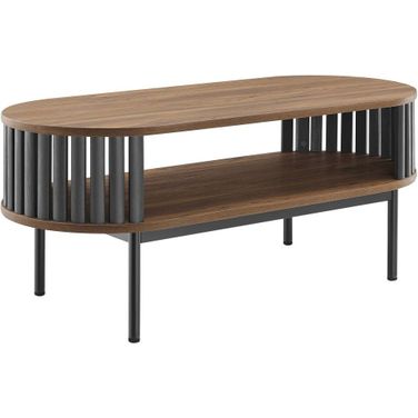 Fortitude Wood Coffee Table In Walnut Black