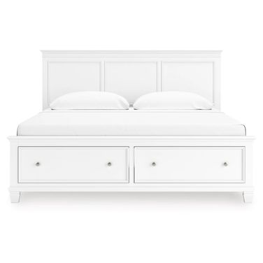Fortman King Panel Storage Bed In White