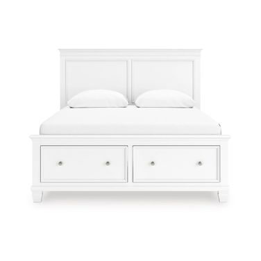 Fortman Queen Panel Storage Bed In White