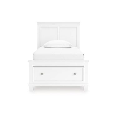 Fortman Twin Panel Storage Bed In White