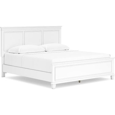 Fortman White King Panel Bed