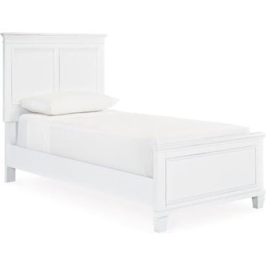 Fortman White Twin Panel Bed