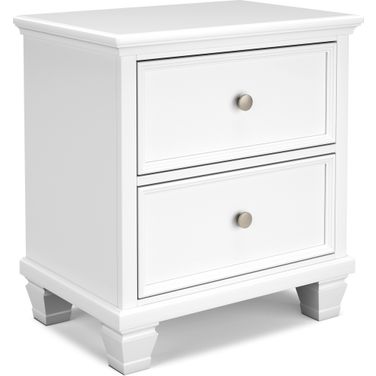 Fortman White Two Drawer Night Stand