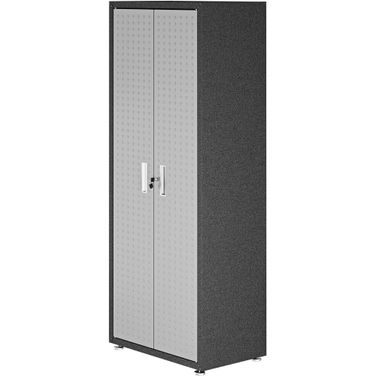 Fortress Textured Metal 75.4 Inch Garage Cabinet With 4 Adjustable Shelves In Grey