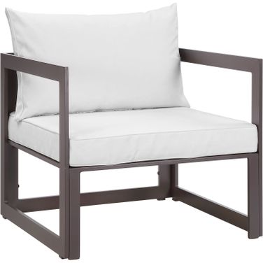 Fortuna Brown White Outdoor Patio Arm Chair