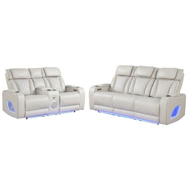 Fortuner Power Reclining Living Room Set In Ice