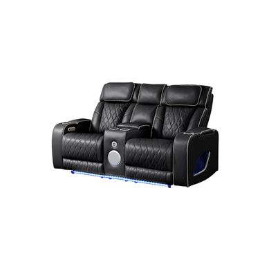 Fortuner Power Reclining Loveseat In Black