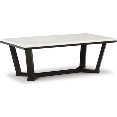 Fostead White And Espresso Rectangular Cocktail Table