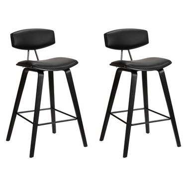 Fox 25.5 Inch Counter Height Bar Stool Set of 2 In Black